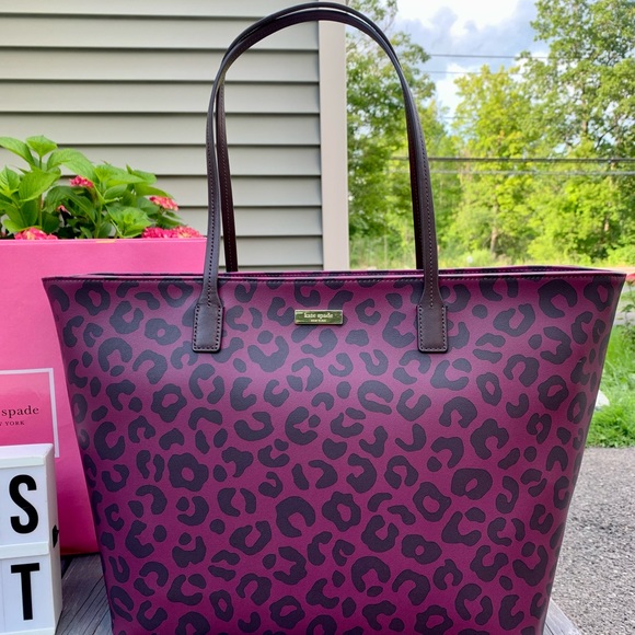 NWT ANIMAL PRINT KATE SPADE LARGE SHOULDER BAG - Picture 2 of 13